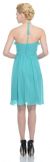 Halter neck A-line Medium Length Party dress back in Jade Green