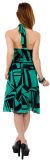 Halter NeckKnee Length Dress in Geometric Print back