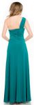 One Shoulder Jersey Long Formal Dress with Sash on side  back