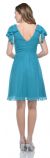 Wrap Style Short Party Dress with Ruffled Sleeves back