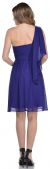 One Shoulder Short Party Dress with Sash at Back back