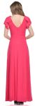 V-Neck Wrap Style Jersey Long Formal Dress back