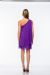 Roman Inspired One Shoulder Draped Cocktail Party Dress  back