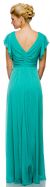Glittered V-Neck Long Formal Dress with Flutter Sleeves back