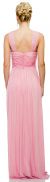Pearls U-Neck Ruched Long Formal Bridesmaid Dress  back in Dark Rose