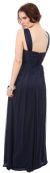 Pearls U-Neck Ruched Long Formal Bridesmaid Dress  back