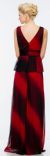 V-Neck Ombre Peplum Long Dress with Decal on Waist back