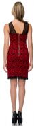 Floral Lace Short Party Dress with Mesh Trim back