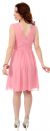 Semi Sheer Top Chiffon Short Party Bridesmaid Dress back in Dusty Pink