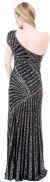 Full Length Sophisticated Sequined Evening Gown back