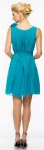 Pleated Short Party Dress with Floral Shoulder & Waist Sash back