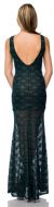 Racer Front Long Metallic Lace Formal Cocktail Dress back