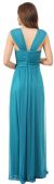 Scoop Neck Broad Straps Shirred Long Formal Bridesmaid Dress back in Jade Green