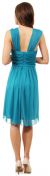 Scoop Neck Broad Shirred Short Bridesmaid Party Dress back in Jade Green