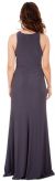 Round Bejeweled Neck Jersey Long Formal Evening Dress back