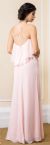 Halter Neck Ruffled Bodice Long Bridesmaid Dress back