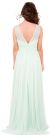 V-Neck Bejeweled Shoulders Ruched Formal Bridesmaid Dress back in Mint