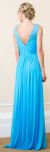 V-Neck Bejeweled Shoulders Ruched Formal Bridesmaid Dress back