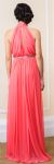High Halter Neck Long Formal Bridesmaid Dress with Keyhole back