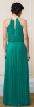 Pleated Halter Neck Blouson Top Long Formal Dress back