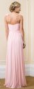 Ruched Bust Floral Shoulder Long Formal Evening Gown back