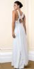 Deep V-Neck Lace Back Long Formal Bridesmaid Dress back