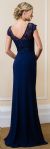 Lace Bodice Bejeweled Waist Long Formal Evening Dress back