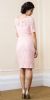 Boat Neck Half Sleeves Knee Length Lace Formal Evening Dress back