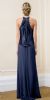 Sequin Overlay Top Long Formal Evening Sheath Dress back