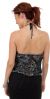 Halter Neck Sequin Beaded Top back in Gray/Silver
