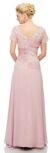 V-Neck Short Sleeves Long Formal Mother of the Bride Dress back