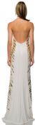 Halter Neck Sequined Sides Long Formal Prom Dress back in Off White