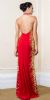 Halter Neck Sequined Sides Long Formal Prom Dress back