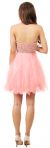 Strapless Beaded Bust Mesh Short Party Prom Dress back