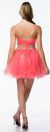 Strapless Beaded Waist Short Tulle Party Prom Dress back