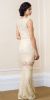Stylish Floral Mesh Lace Accent Long Prom Pageant Dress back