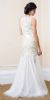 Romantic Floral Beaded Lace Long Prom Dress with Mesh Skirt back