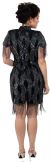 Turtle Neck Vintage Fully Beaded Short Dress with Fringes back
