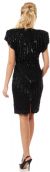 Wide Shoulders Sequined Short Formal Party Dress. back