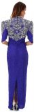 V-Neck Half Sleeves Long Formal Beaded Gown  back