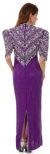 Sweetheart Neck Full Length Beaded Gown with Half Sleeves back