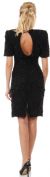 Artistic Leaves Pattern Sequined Short Dress with Keyhole  back