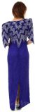 Long Formal Beaded Gown with Zig-Zag Pattern on Bodice back