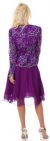 Full Sleeves Knee Length Beaded Bodice Cocktail Dress back