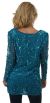 Artistic Floral Sequins Pattern Full Sleeves Long Blouse back