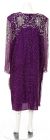 Sequined Tea Length Long Sleeve Gown back
