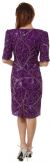 V-Neck Half Sleeves Knee Length Floral Beaded Dress back