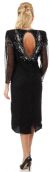 Long Sleeves Keyhole Back Sequined Formal Party Dress back