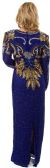 V-Neck Full Sleeves Sequined Formal Evening Gown back