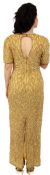 Short Sleeved Silk Formal Evening Dress with Back Slit back